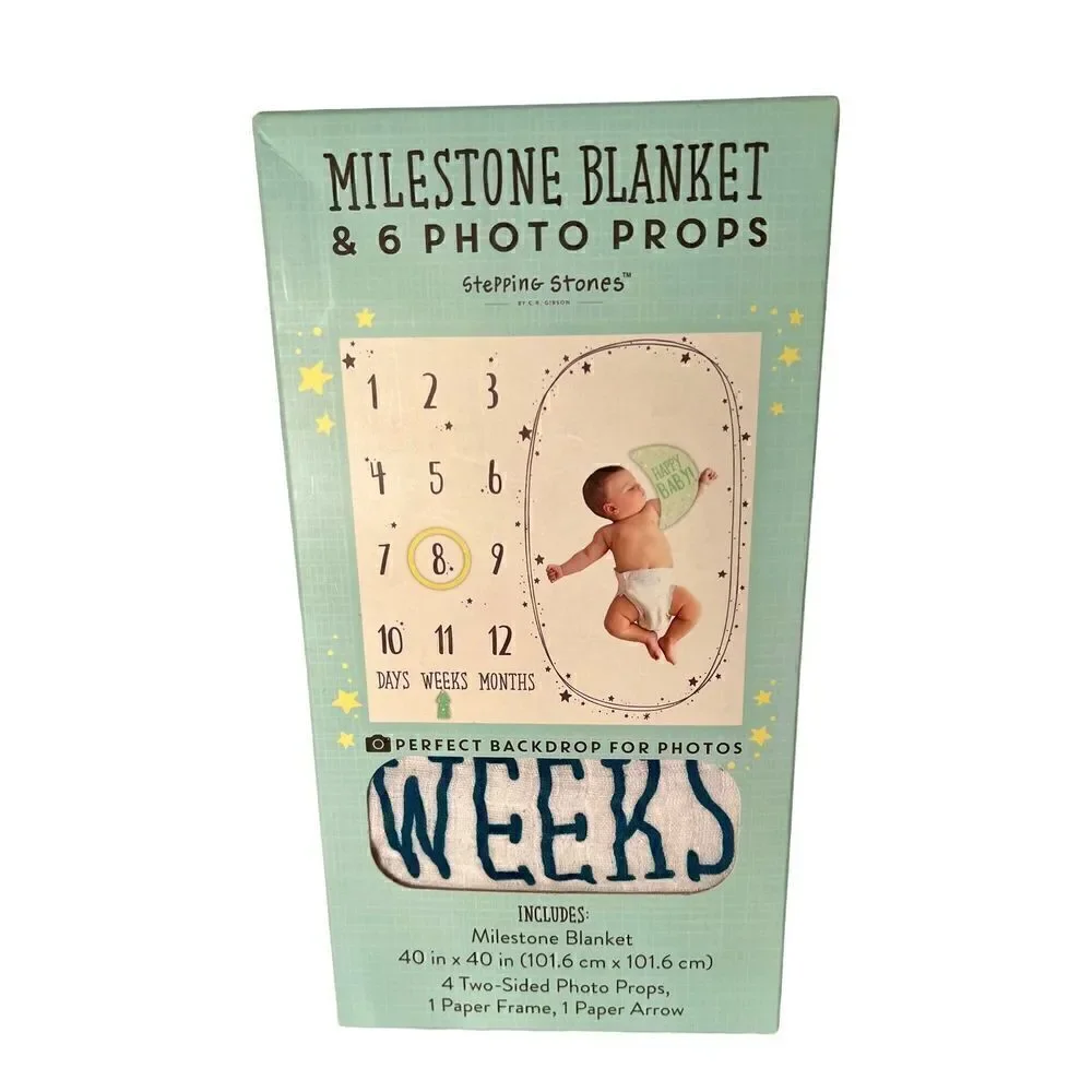 New In Box Stepping Stones Baby Milestone Blanket 40